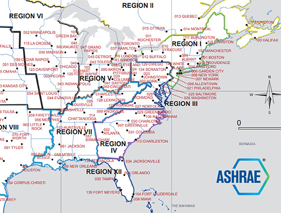 ASHRAE Regions and Chapters