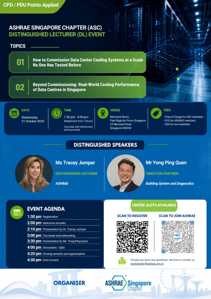 ASHRAE Singapore Chapter Distinguished Lecturer (DL) Event